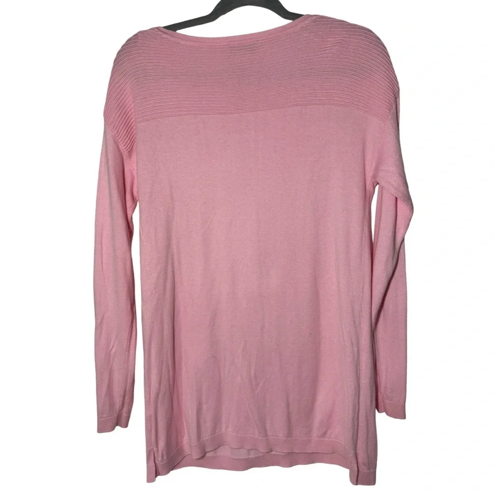 Kim Rogers Button Shoulder‎ Ribbed Knit Sweater